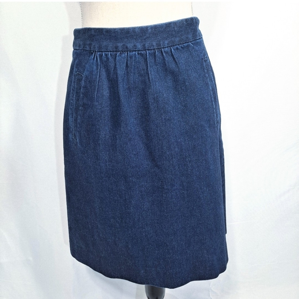 Boden Blue Demin A-Line Stretch Skirt